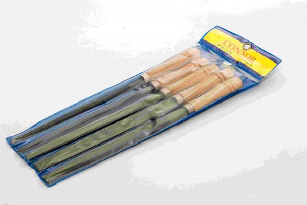 LIMAS X 5 PZAS. 8" - MANGO MADERA - EN BOLSA PVC - "CONNOR"                                               